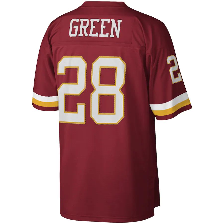 W.Football Team #28 Darrell Green Mitchell & Ness Burgundy Legacy Replica Jersey Stitched American Football Jerseys - Main View
