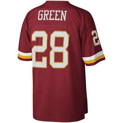 W.Football Team #28 Darrell Green Mitchell & Ness Burgundy Legacy Replica Jersey Stitched American Football Jerseys - Main View
