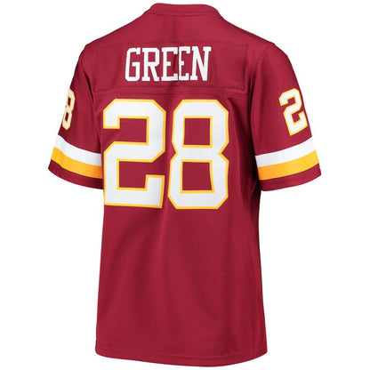W.Football Team #28 Darrell Green Mitchell & Ness Burgundy Legacy Replica Player Jersey Stitched American Football Jerseys - Main View