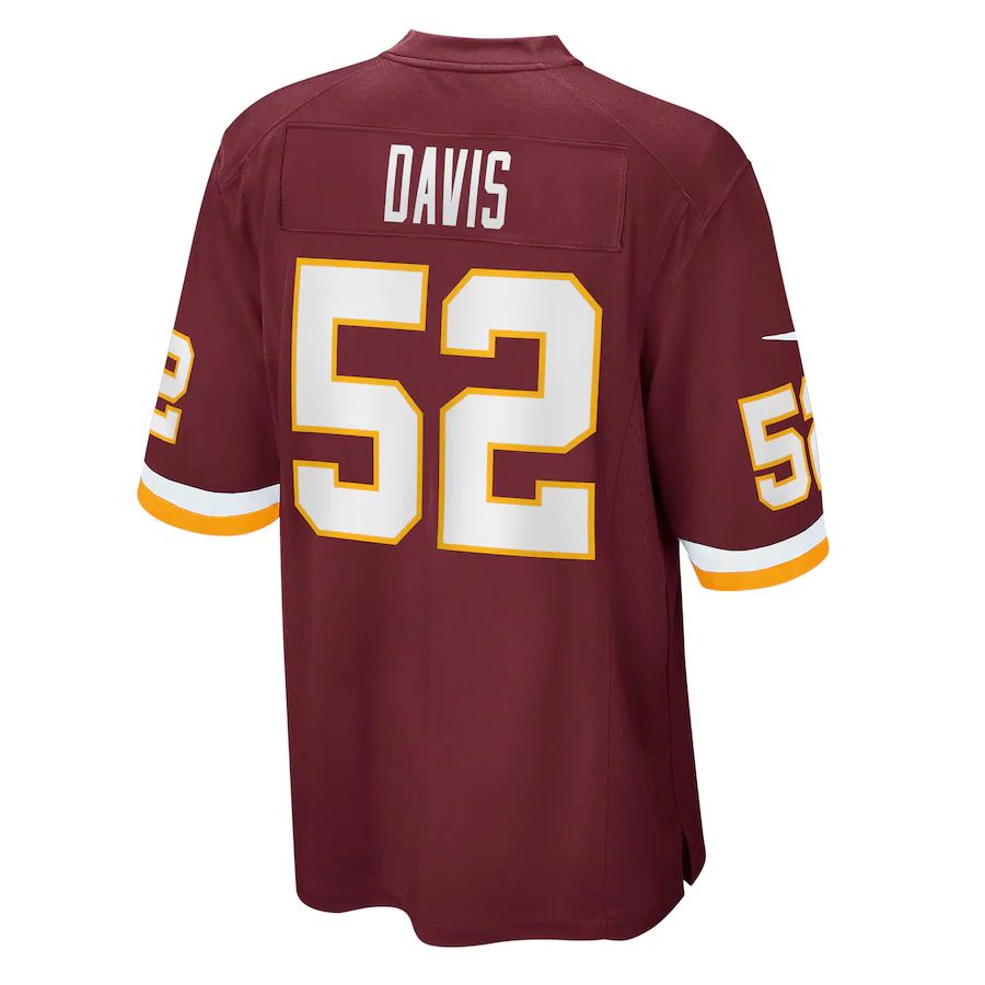 W.Football Team #52 Jamin Davis Burgundy Game Jersey Stitched American Football Jerseys - Main View