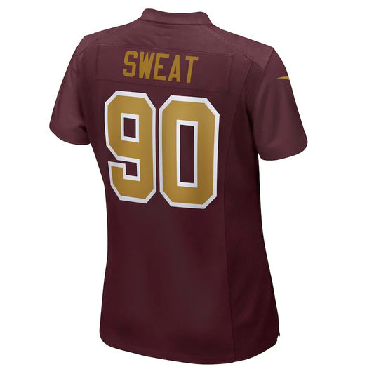 W.Football Team #90 Montez Sweat Burgundy Game Jersey Stitched American Football Jerseys - Main View