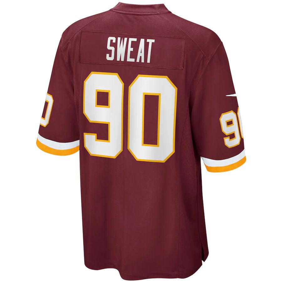 W.Football Team #90 Montez Sweat Burgundy Game Jersey Stitched American Football Jerseys - Main View