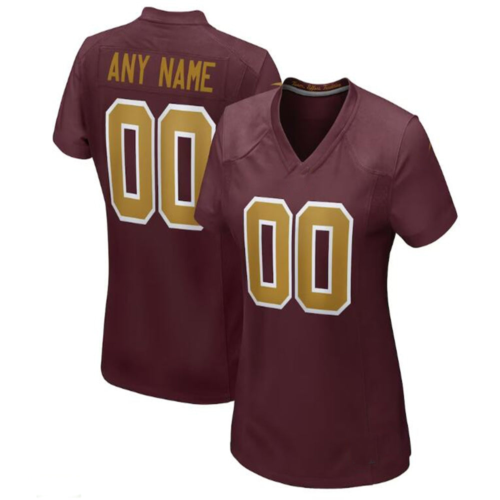 Custom W.Football Team Burgundy Alternate Jersey American Stitched Football Jerseys - Main View