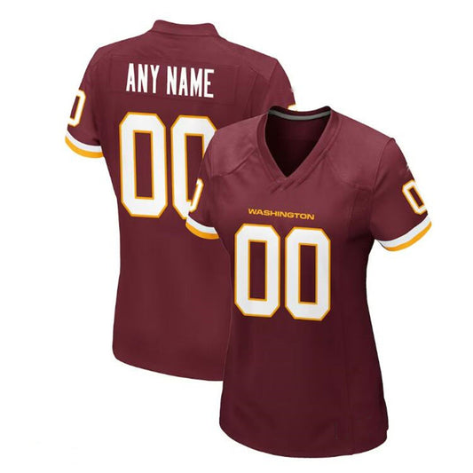 Custom W.Football Team Burgundy Game Jersey American Stitched Football Jerseys - Main View
