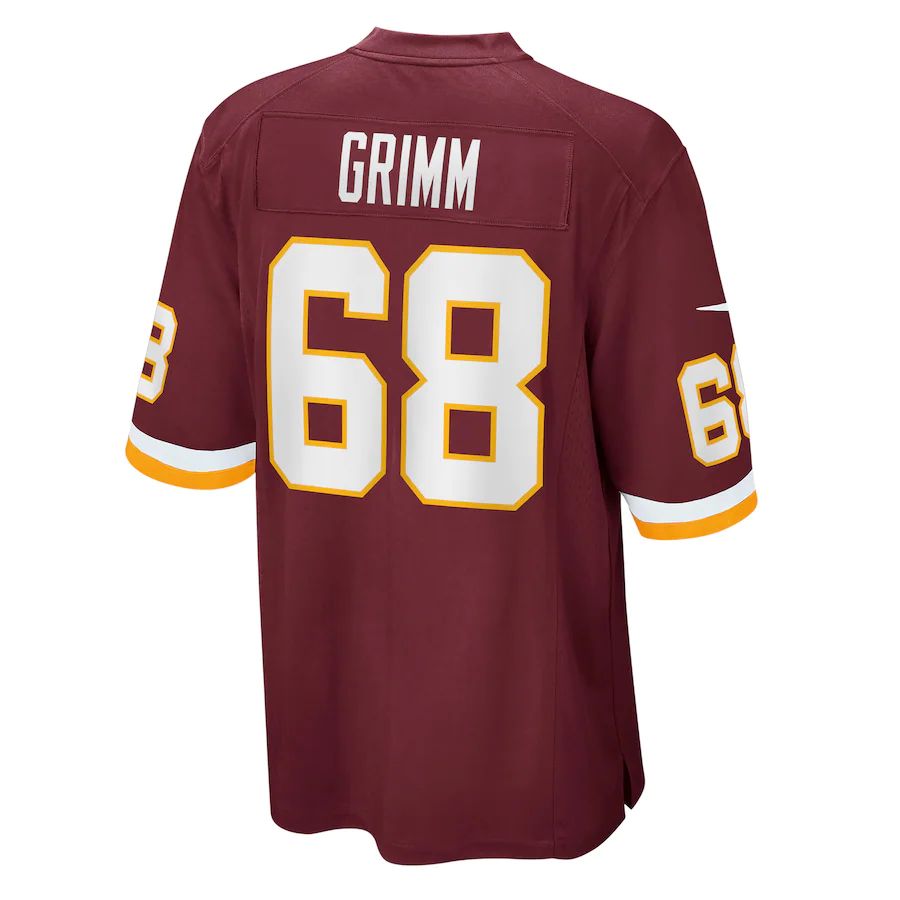 W.Football Team #68 Russ Grimm Burgundy Retired Player Jersey Stitched American Football Jerseys - Main View