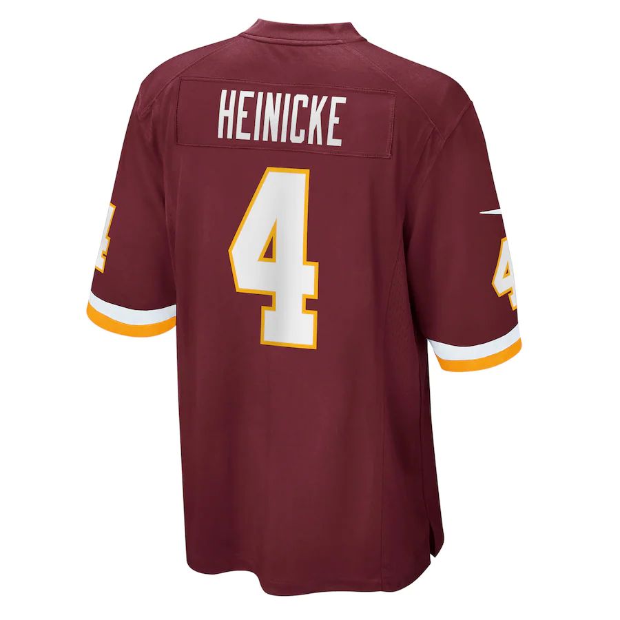 W.Football Team #4 Taylor Heinicke Burgundy Team Game Jersey Stitched American Football Jerseys - Main View