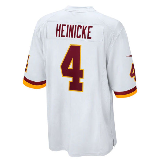 W.Football Team #4 Taylor Heinicke White Game Jersey Stitched American Football Jerseys - Main View