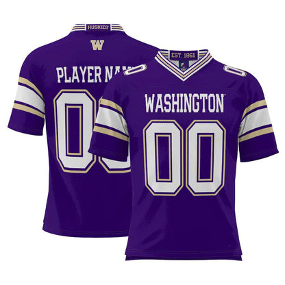 Custom W.Huskies ProSphere NIL Pick-A-Player Football Jersey Purple Stitched American College Jerseys - Main View
