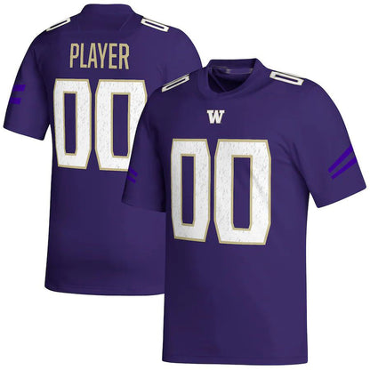 Custom W.Huskies Pick-A-Player NIL Replica Football Jersey Purple Stitched American College Jerseys - Main View