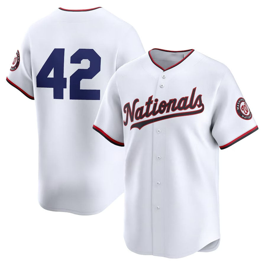 Washington Nationals 2024 #42 Jackie Robinson Day Home Limited Jersey – White Stitches Baseball Jerseys - Main View