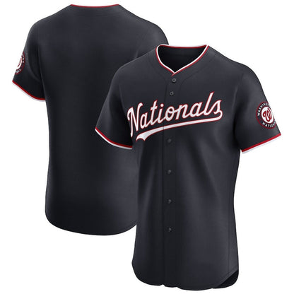 Washington Nationals Alternate Vapor Premier Elite Patch Jersey - Navy Stitched Baseball Jersey - Main View