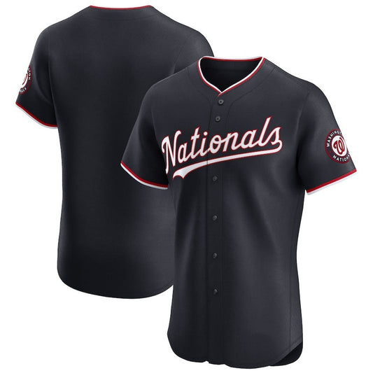 Washington Nationals Alternate Vapor Premier Elite Patch Jersey - Navy Stitched Baseball Jersey - Main View