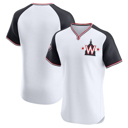 Washington Nationals Alternate Vapor Premier Elite Patch Jersey - White Stitched Baseball Jersey - Main View
