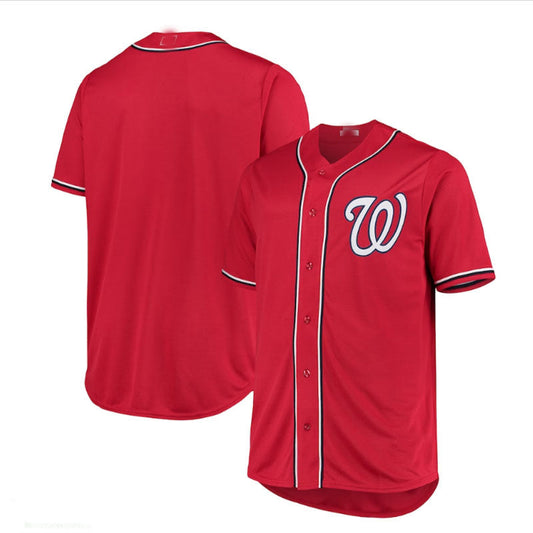 Washington Nationals Big & Tall Alternate Replica Team Jersey - Red Baseball Jerseys - Main View