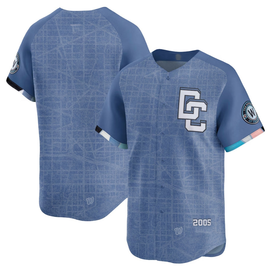 Washington Nationals Blue 2025 City Connect Limited Stitched Baseball Jersey - Main View