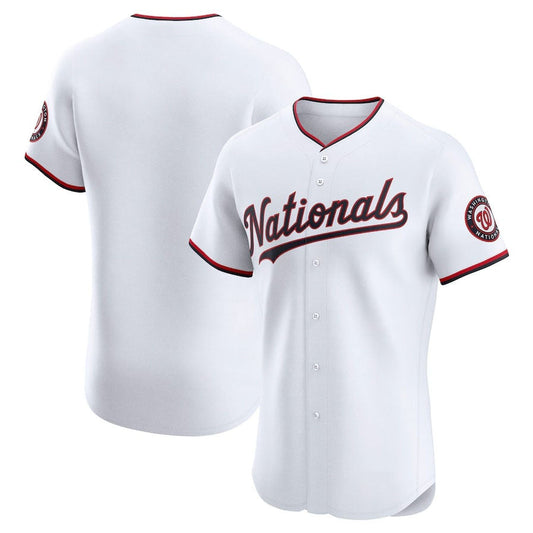 Washington Nationals Home Elite Jersey - White Stitched Baseball Jersey - Main View