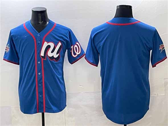 Washington Nationals National League Blank Blue 2025 All-Star Edition Limited Stitched Baseball Jersey - Main View