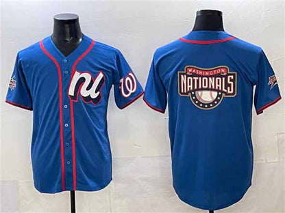 Washington Nationals National League Team Big Logo Blue 2025 All-Star Edition Limited Stitched Baseball Jersey - Main View