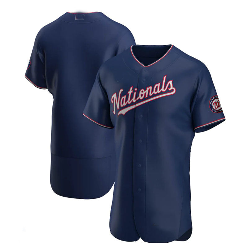 Washington Nationals Alternate Authentic Team Jersey - Navy Baseball Jerseys - Main View