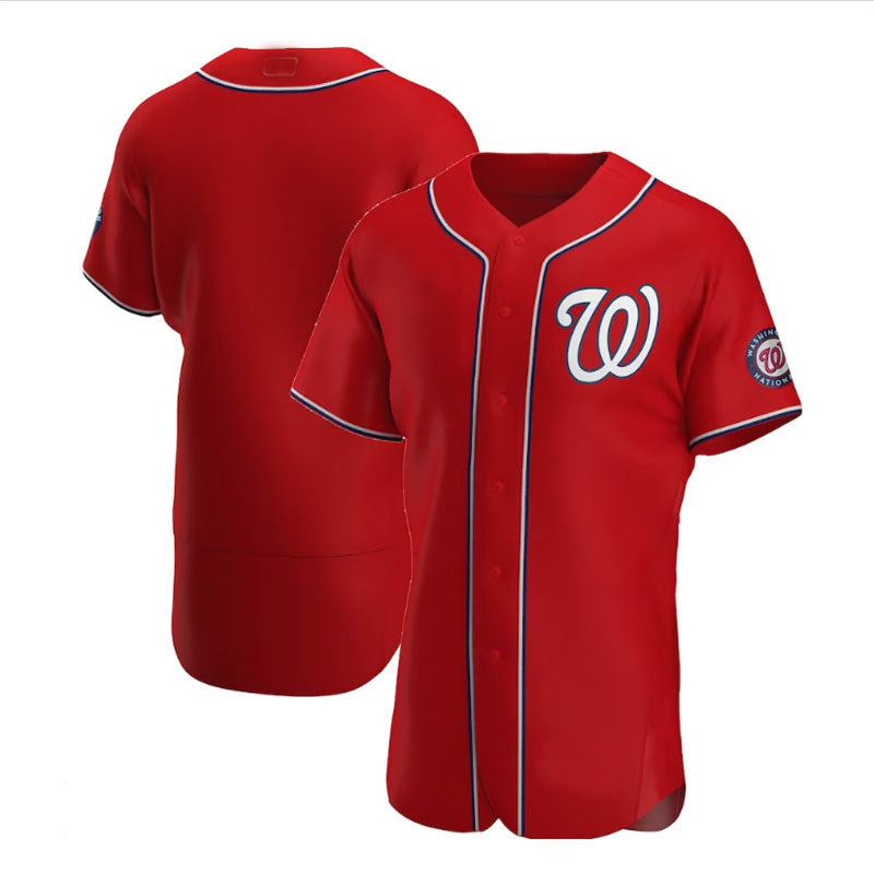 Washington Nationals Alternate Authentic Team Jersey - Red Baseball Jerseys - Main View