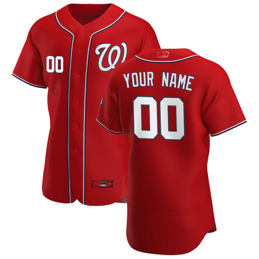 Baseball Jerseys Custom Washington Nationals Scarlet Alternate Authentic Custom Patch Jersey - Main View