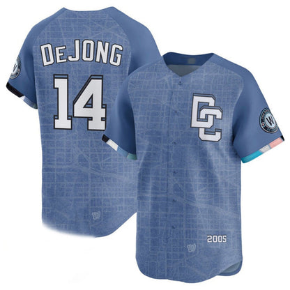 Washington Nationals #14 Paul DeJong Blue 2025 City Connect Limited Stitched Baseball Jersey - Main View