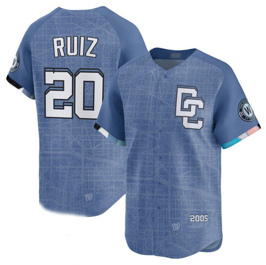 Washington Nationals #20 Keibert Ruiz Blue 2025 City Connect Limited Stitched Baseball Jersey - Main View