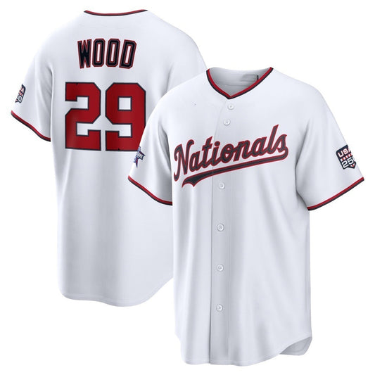 Washington Nationals #29 James Wood 2026 All-Star Game White Replica Baseball Jersey - Main View
