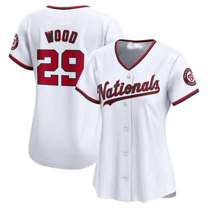 Washington Nationals #29 James Wood Home Limited Player Jersey - White Baseball Jerseys - Main View