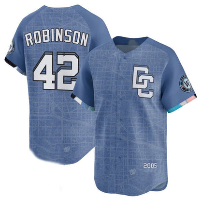 Washington Nationals #42 Jackie Robinson Blue 2025 City Connect Limited Stitched Baseball Jersey - Main View