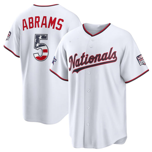 Washington Nationals #5 CJ Abrams 2026 All-Star Edition Stars & Stripes White Stadium Baseball Jersey - Main View