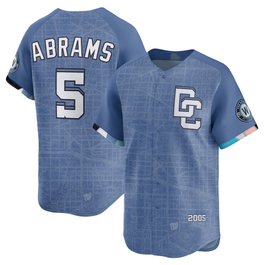 Washington Nationals #5 CJ Abrams Blue 2025 City Connect Limited Stitched Baseball Jersey - Main View
