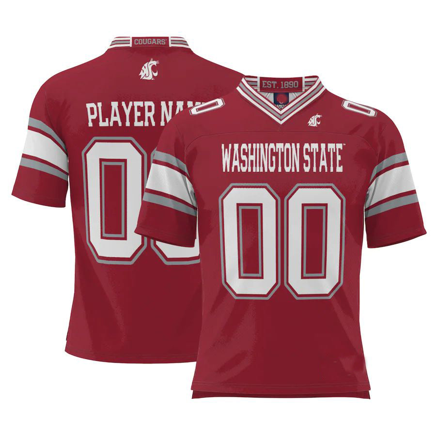 Custom W.State Cougars ProSphere NIL Pick-A-Player Football Jersey Crimson Stitched American College Jerseys - Main View