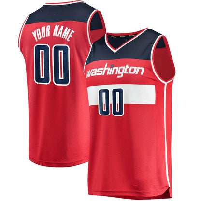 Custom W.Wizards Fanatics Branded Fast Break Custom Replica Jersey Red Icon Edition Stitched Basketball Jersey - Main View