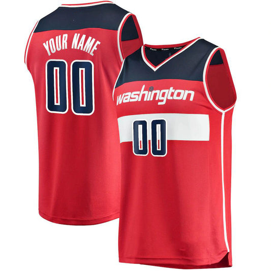 Custom W.Wizards Fanatics Branded Fast Break Custom Replica Jersey Red Icon Edition Stitched Basketball Jersey - Main View