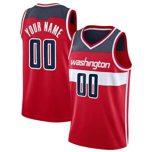 Custom W.Wizards Swingman Jersey Red Icon Edition Stitched Basketball Jersey - Main View