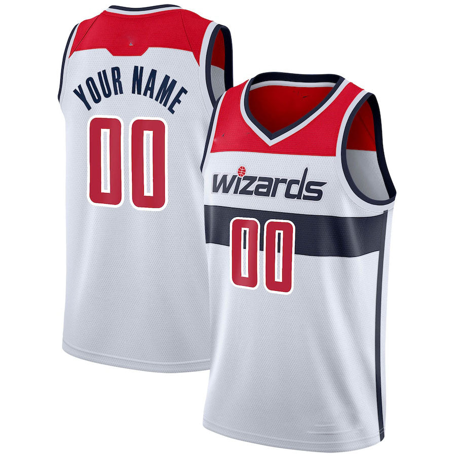 Custom W.Wizards Swingman Jersey Association Edition White Stitched Basketball Jersey - Main View