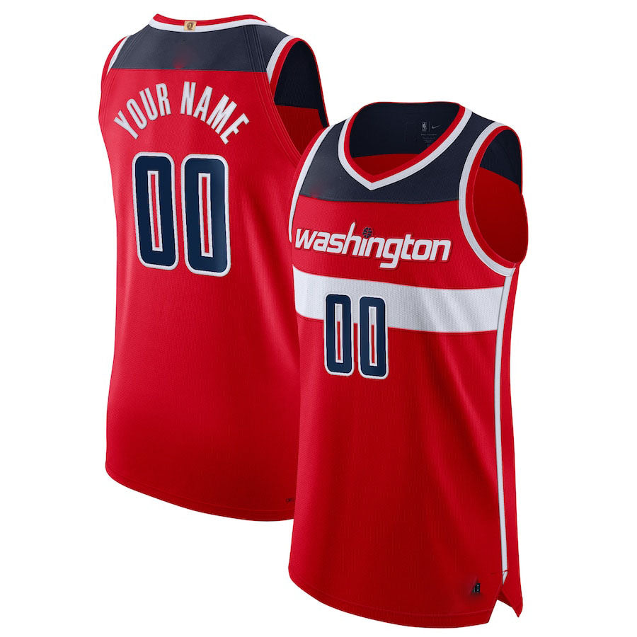 Custom W.Wizards Diamond Swingman Authentic  Jersey Red Icon Edition Stitched Basketball Jersey - Main View