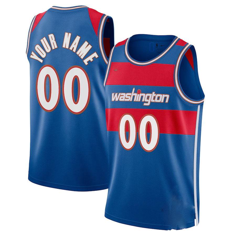 Custom W.Wizards Swingman Jersey City Edition Royal Stitched Basketball Jersey - Main View