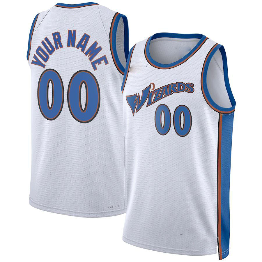 Custom W.Wizards Unisex Swingman Jersey Classic Edition White Stitched Basketball Jersey - Main View