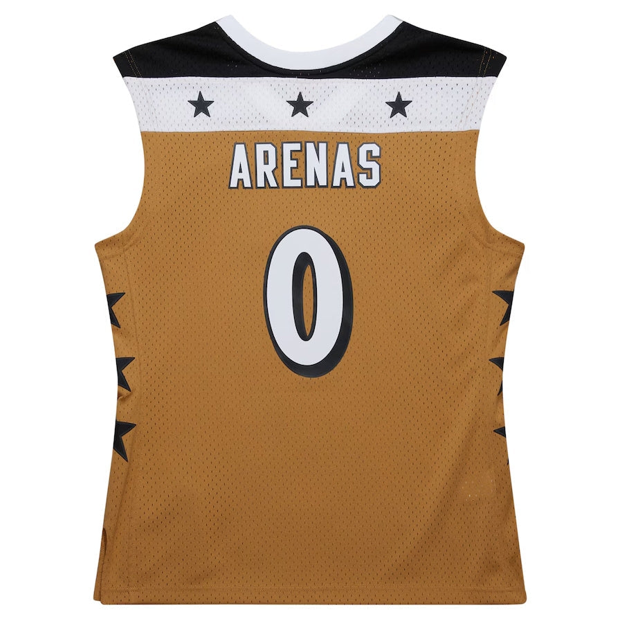 W.Wizards #0 Gilbert Arenas Mitchell & Ness 2006-07 Hardwood Classics Swingman Jersey - Gold Stitched American Basketball Jersey - Main View
