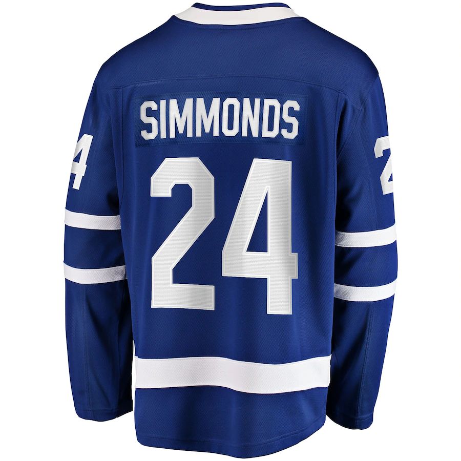T.Maple Leafs #24 Wayne Simmonds Fanatics Branded Home Breakaway Jersey Blue Stitched American Hockey Jerseys - Main View