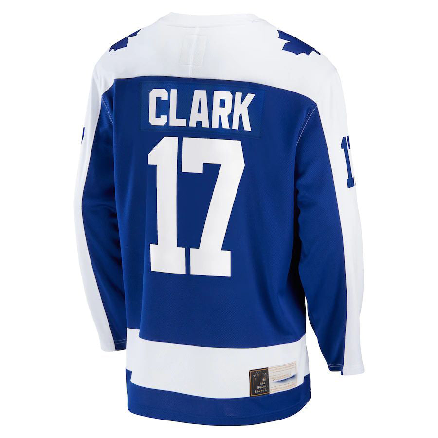 T.Maple Leafs #17 Wendel Clark Fanatics Branded Breakaway Retired Player Jersey Blue Stitched American Hockey Jerseys - Main View