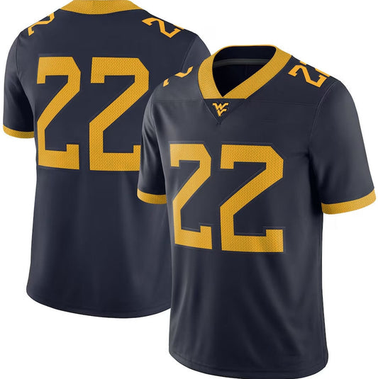 W.Virginia Mountaineers Home Game Jersey - Navy American College Jerseys - Main View