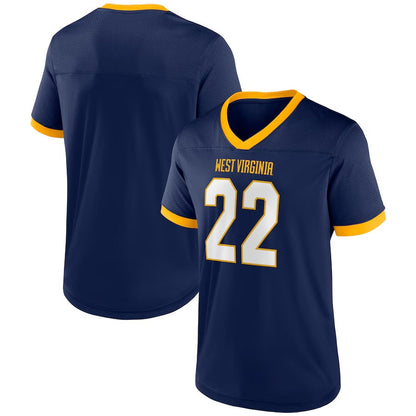 W.Virginia Mountaineers The Cut Navy Football Jersey American College Jerseys - Main View