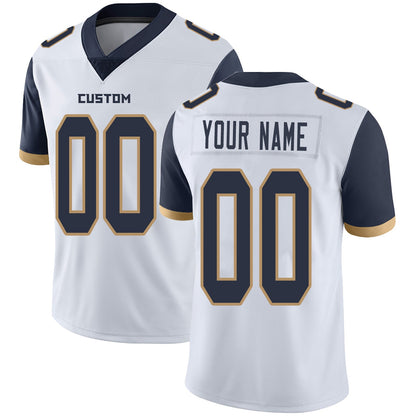 Custom LA.Rams Football Jerseys Team Player or Personalized Design Your Own Name for Men's Women's Youth Jerseys Navy view 3