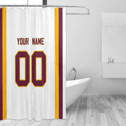 Custom W.Commanders Football style personalized shower curtain custom design name and number set of 12 shower curtain hooks Rings view 12