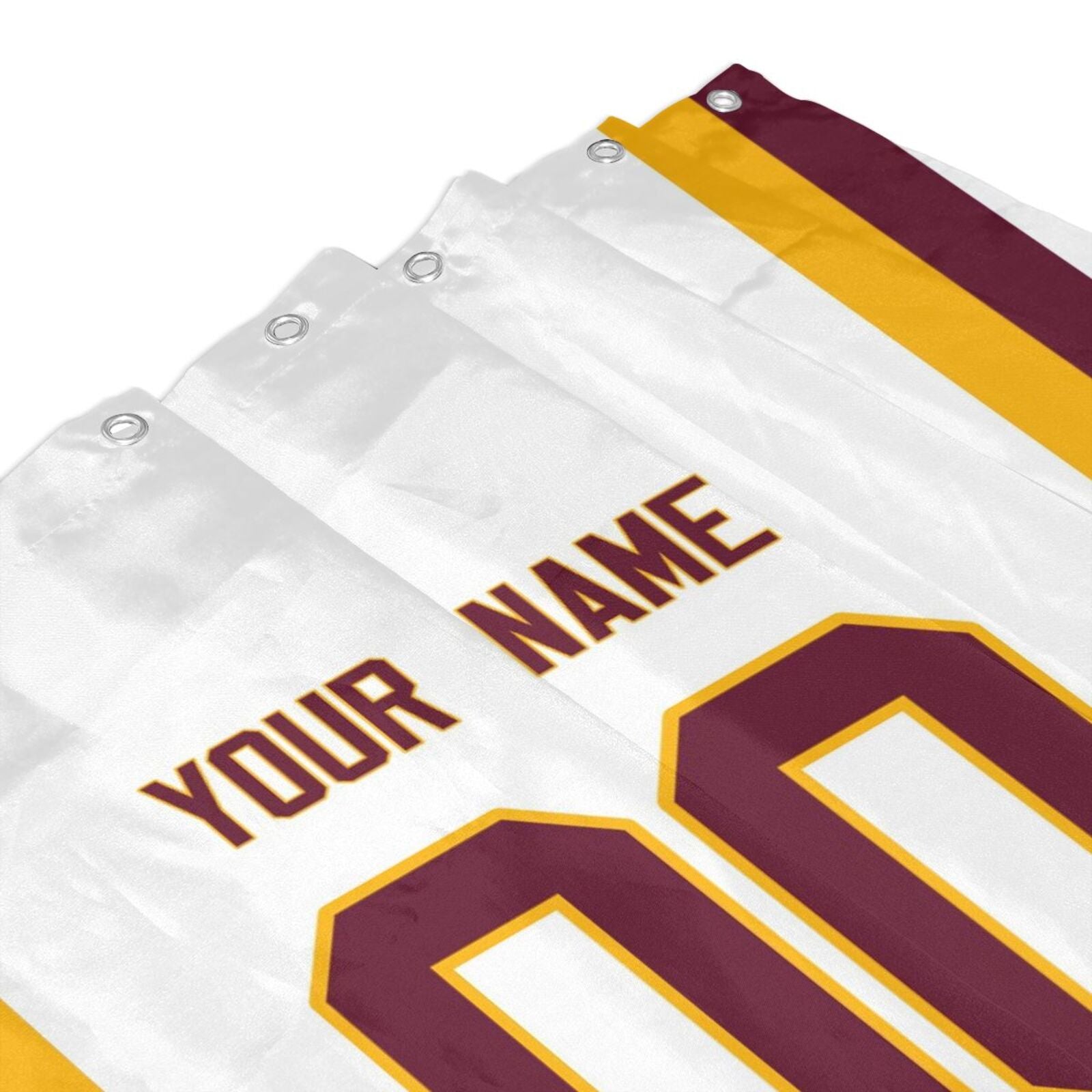 Custom W.Commanders Football style personalized shower curtain custom design name and number set of 12 shower curtain hooks Rings view 14