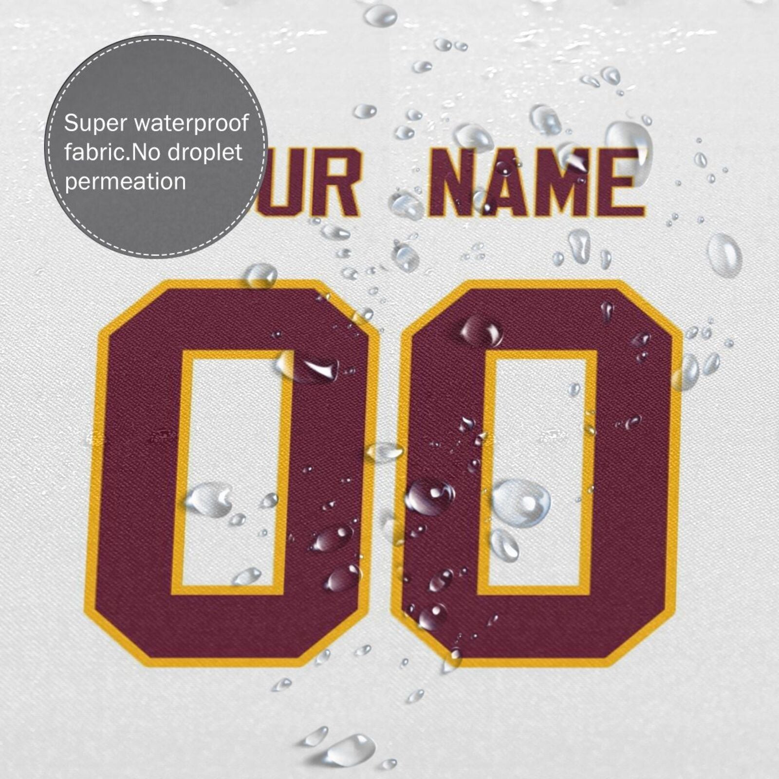 Custom W.Commanders Football style personalized shower curtain custom design name and number set of 12 shower curtain hooks Rings view 15