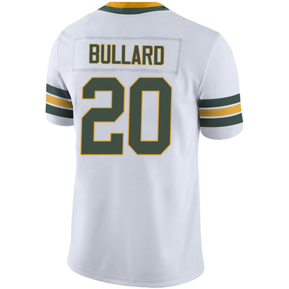 GB.Packers #20 Bullard White Game Jersey Stitched American Football Jerseys - Main View